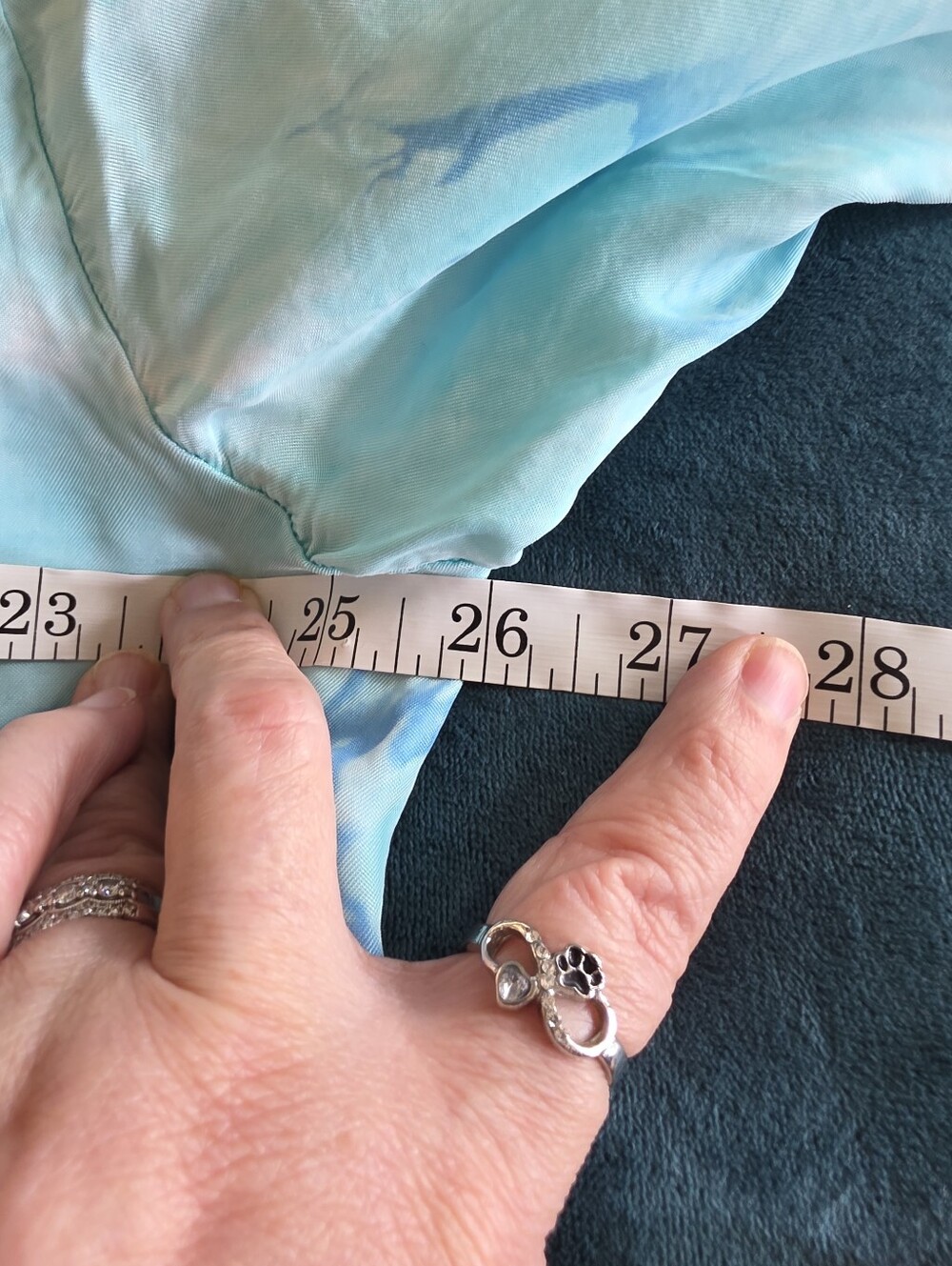 IC Collection Aqua-to-Blue Ombre Asymetrical Flow Top Size 1X - Picture 8 of 12